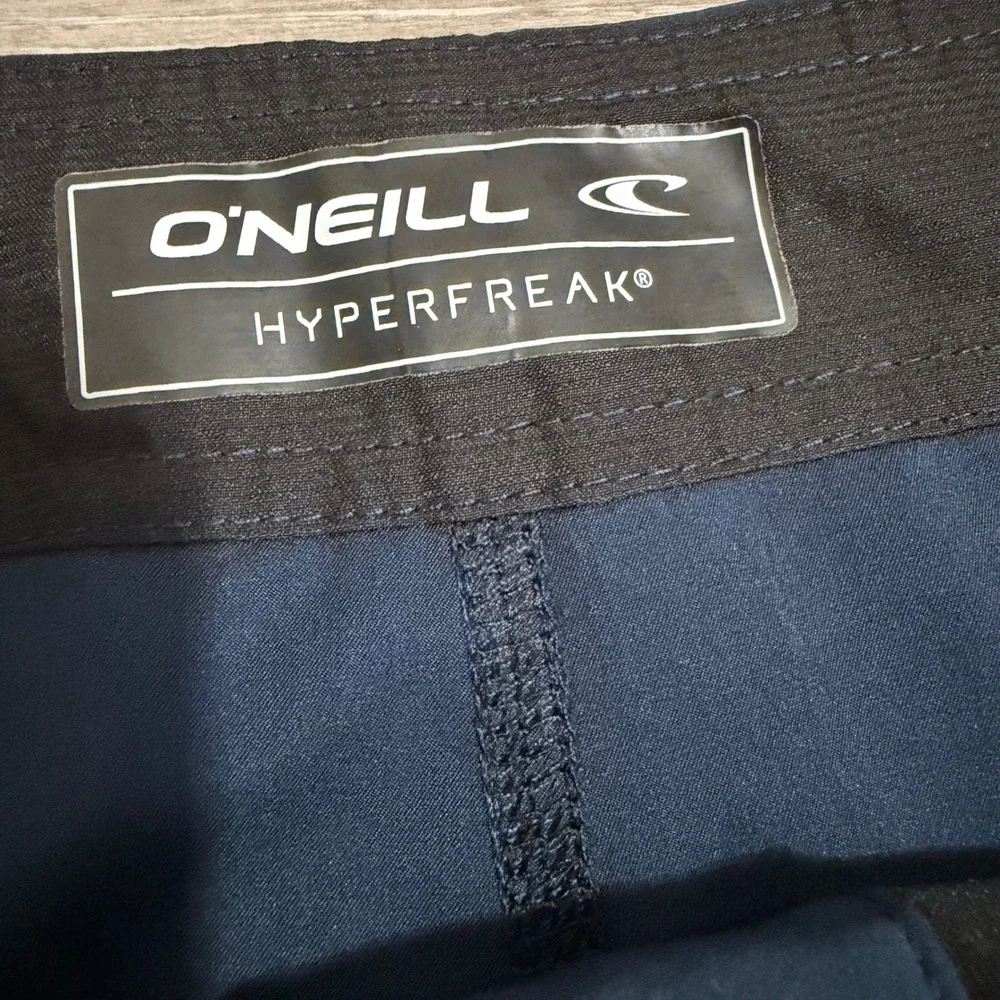 O'Neill Hyperfreak Mens Navy Blue Board Shorts Size 40 Stretch‎ Swim Trunks